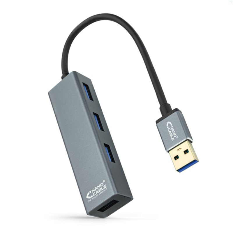 NanoCâble 10.16.4402 hub & concentrateur USB 3.2 Gen 1 (3.1 Gen 1) Type-A Gris