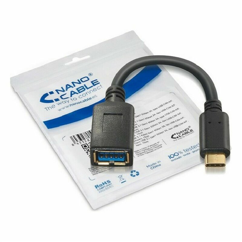 NanoCâble USB 3.1, 0.15m câble USB 0,15 m USB 3.2 Gen 2 (3.1 Gen 2) USB A USB C Noir