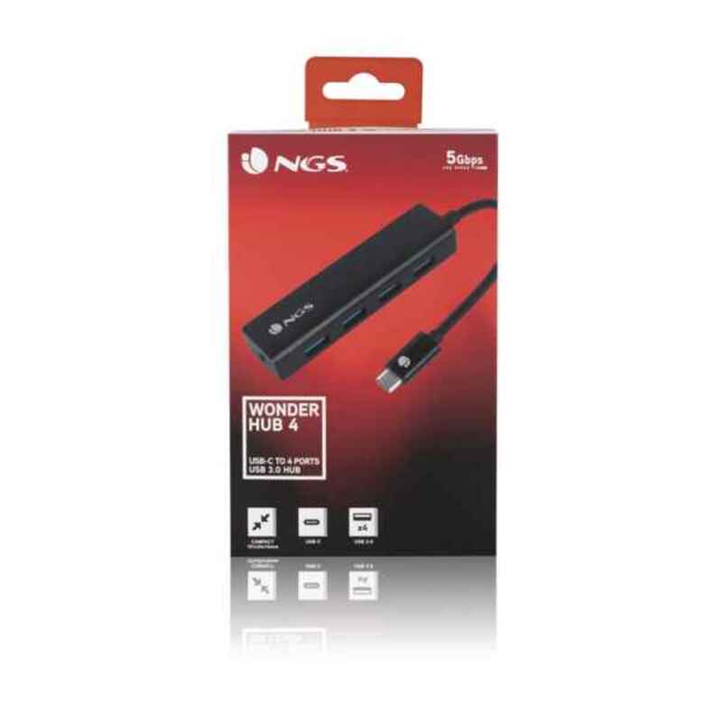 Image secondaire de NGS WONDERHUB4 USB 2.0 Type-C 480 Mbit/s Noir