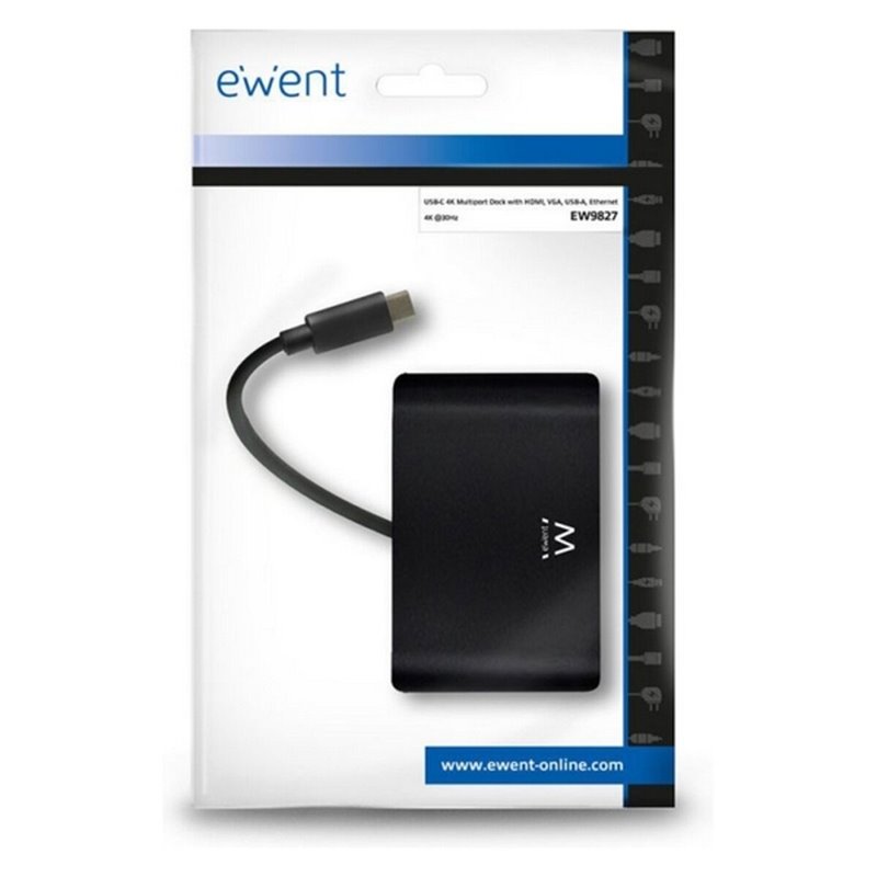 Image secondaire de Ewent EW9827 station d'accueil USB 3.2 Gen 1 (3.1 Gen 1) Type-C Noir