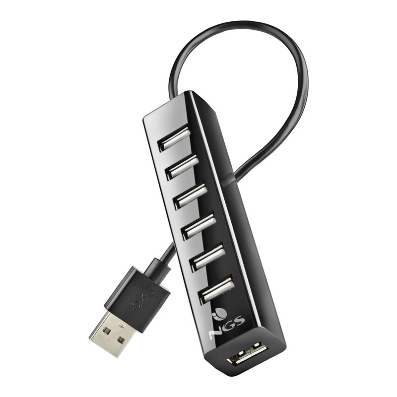 NGS IHUB7 TINY USB 2.0 480 Mbit/s Noir