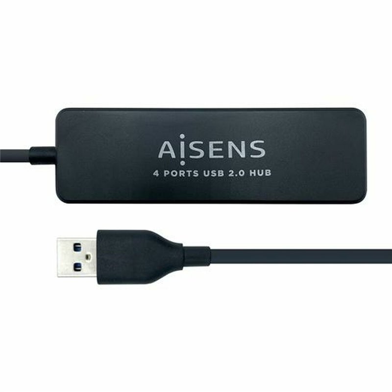 Aisens A104-0402 hub & concentrateur USB 2.0 480 Mbit/s Noir