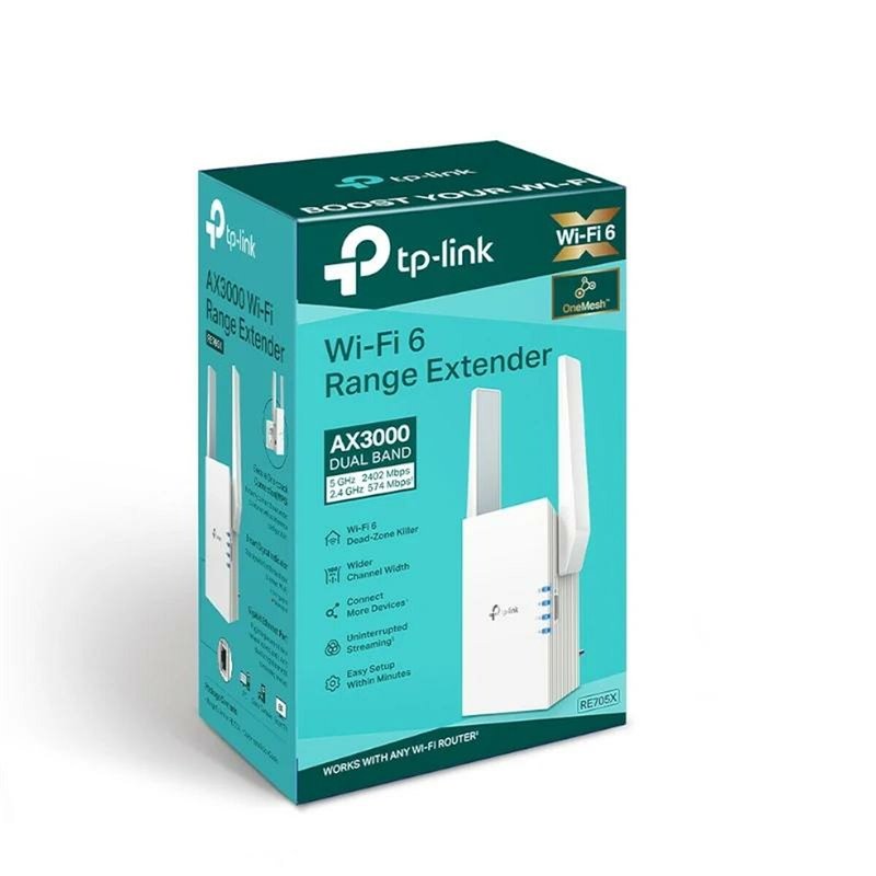 Image secondaire de Tp-Link RE705X système Wi-Fi maillé Bi-bande (2,4 GHz / 5 GHz) Wi-Fi 6 (802.11ax) Blanc 1 Externe