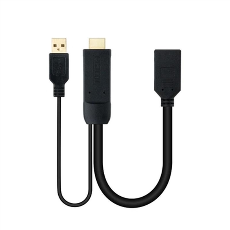 NanoCâble 10.16.0205 câble vidéo et adaptateur 0,2 m HDMI + USB Type-A DisplayPort Noir