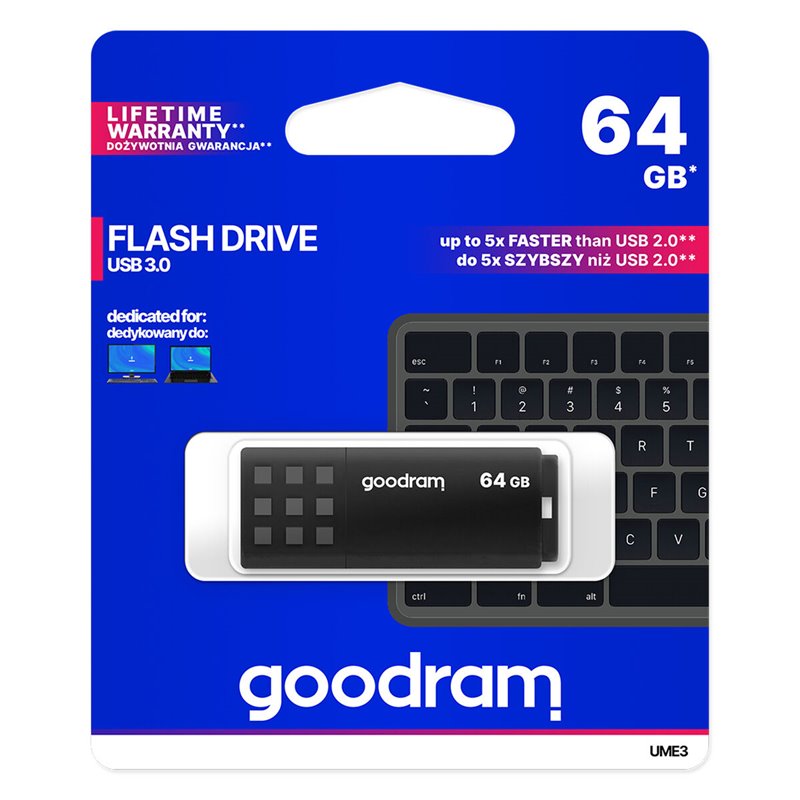 Image secondaire de Goodram UME3 lecteur USB flash 64 Go USB Type-A 3.2 Gen 1 (3.1 Gen 1) Noir