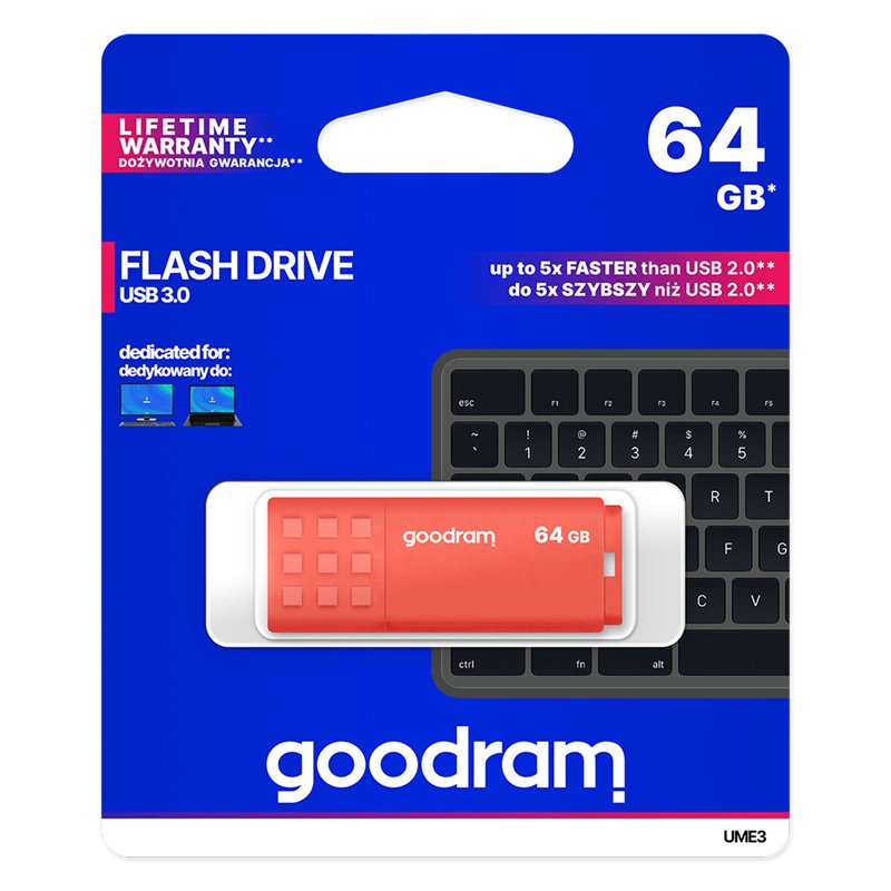 Image secondaire de Goodram UME3 lecteur USB flash 64 Go USB Type-A 3.2 Gen 1 (3.1 Gen 1) Orange