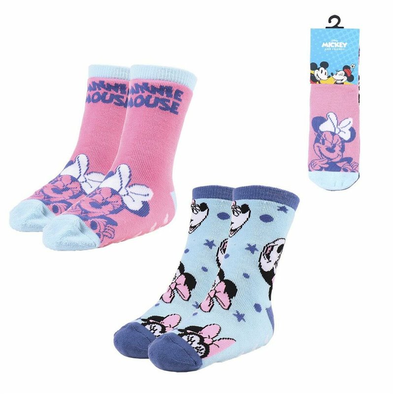 Chaussettes Antidérapantes Minnie Mouse Multicouleur 2 Unités