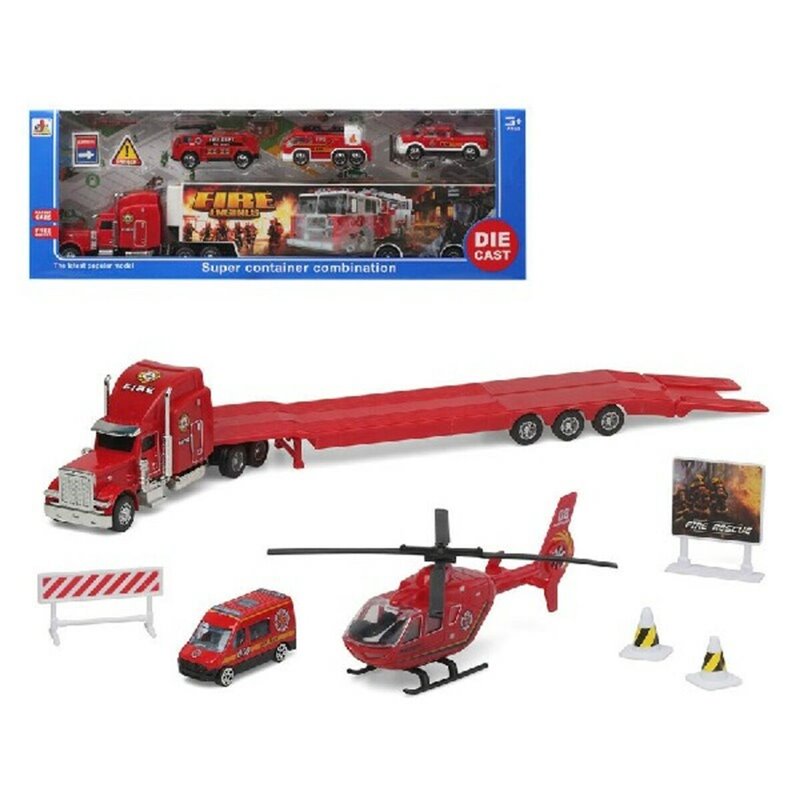 Playset Super Container Fire 39 x 14 cm Camion Autotransporteur