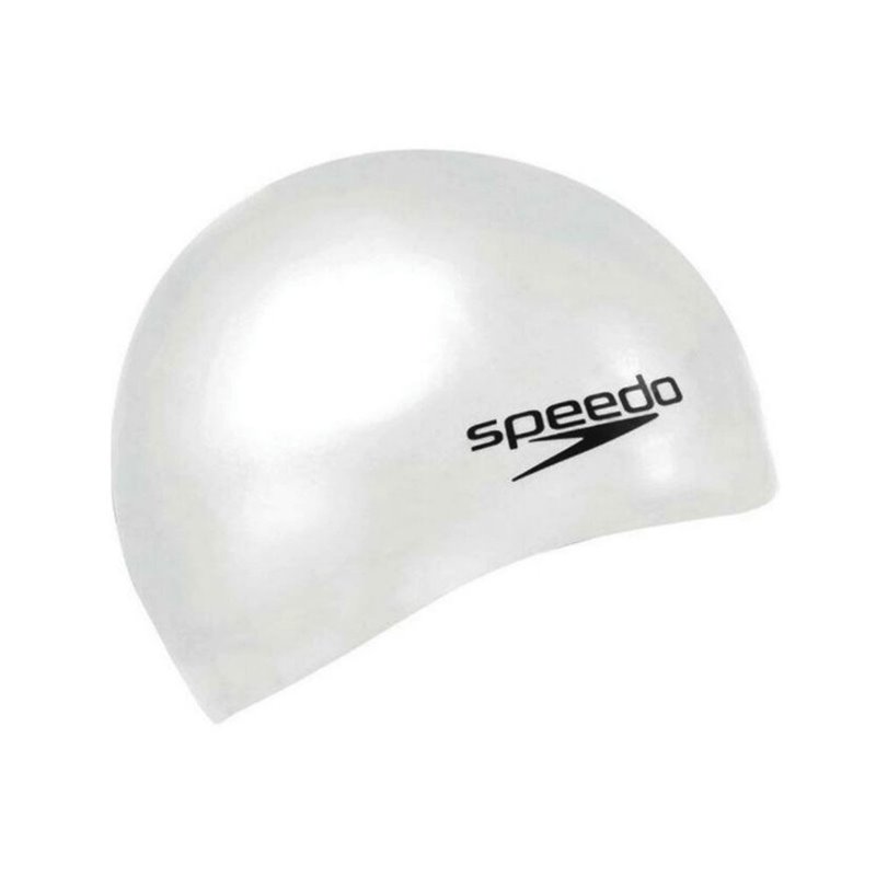 Bonnet de bain Speedo PLAIN FLAT Blanc Silicone