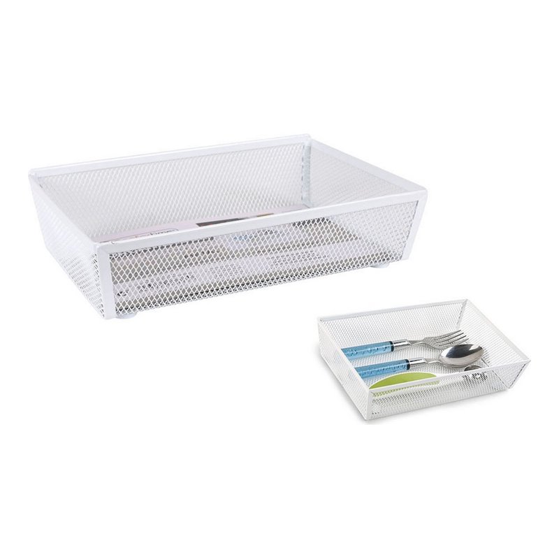 Range-Couverts Confortime Métal Blanc (21,8 x 15,24 x 5,2 cm)