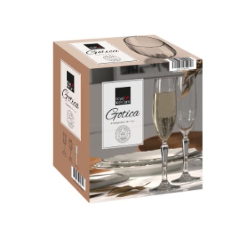 Image secondaire de Set de Verres Royal Leerdam Gotica 210 ml champagne Ø 4,8 x 22,5 cm 6 Unités