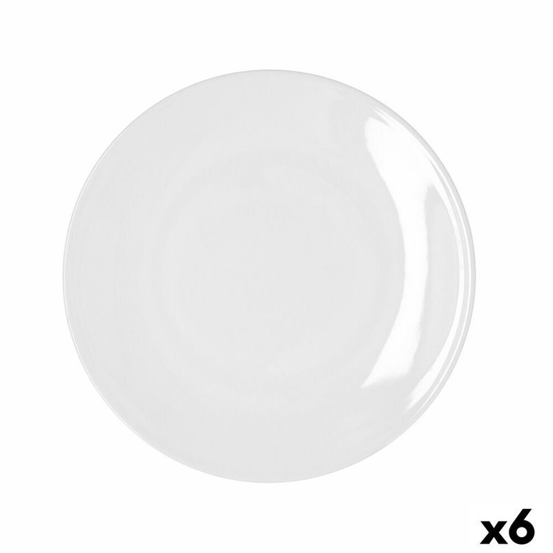 Image secondaire de Assiette plate Bidasoa Glacial Coupe Blanc Céramique 25 cm (6 Unités) (Pack 6x)