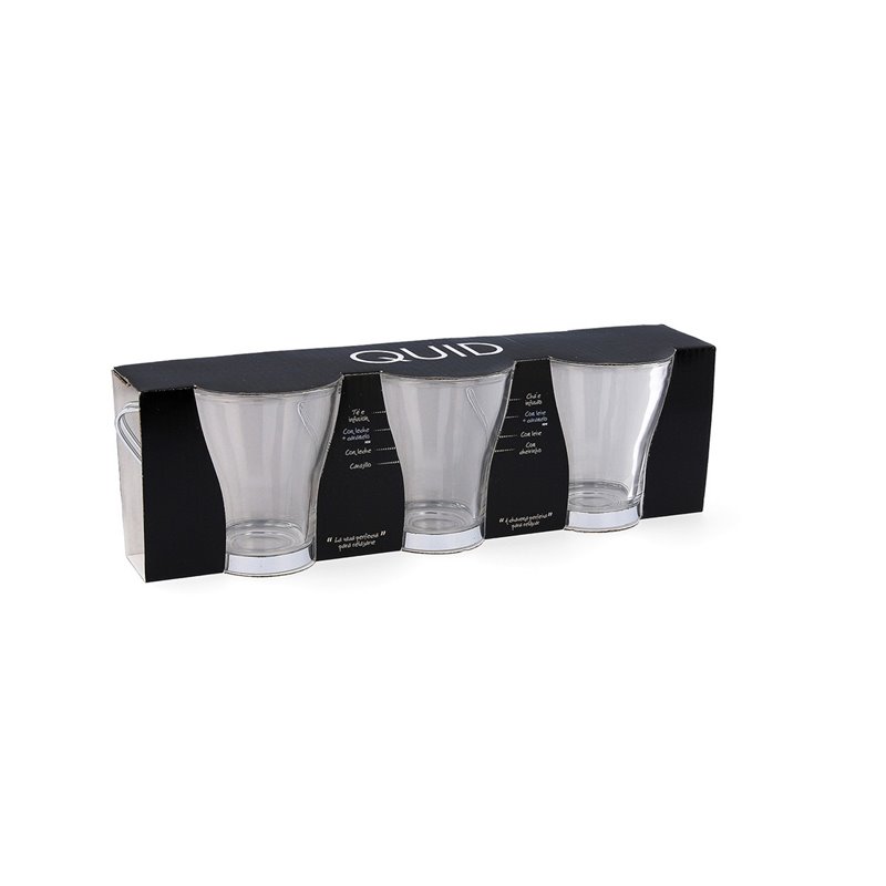 Image secondaire de Ensemble de tasses à café Quid Supreme Transparent verre Acier 250 ml 3 Pièces