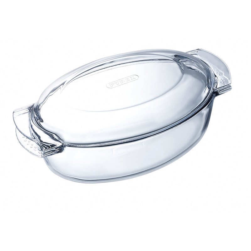 Image secondaire de Plat de Four Pyrex Classic Vidrio Transparent verre Ovale 39 x 23 x 15 cm Avec couvercle (3 Unités)