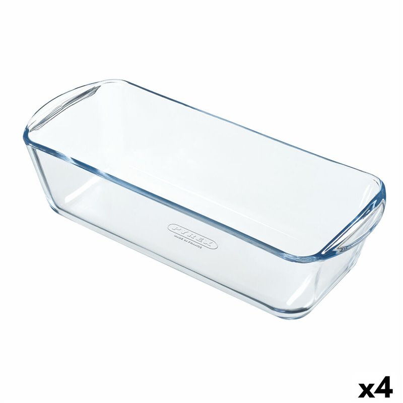 Moule pour four Pyrex Classic Vidrio Rectangulaire Transparent 32 x 12 x 8 cm (4 Unités)