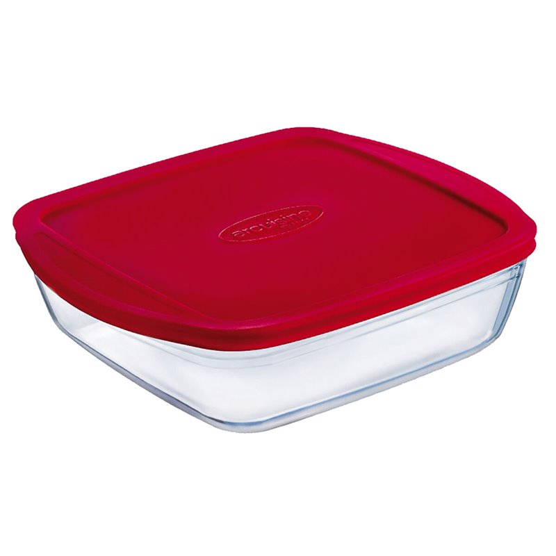 Image secondaire de Boîte à repas rectangulaire avec couvercle Ô Cuisine Cook&store Ocu Rouge 2,5 L 28 x 20 x 8 cm Silicone verre (5 Unités)