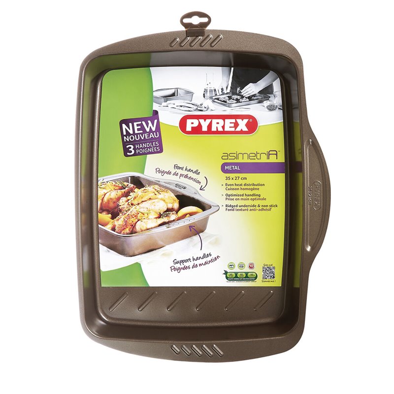 Image secondaire de Moule rectangulaire Pyrex Asimetria Noir Métal 35 x 27 cm Rectangulaire (6 Unités)