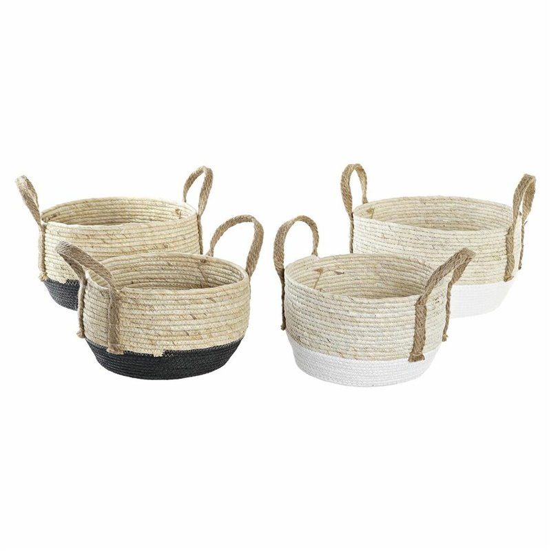 Image secondaire de Set de basket DKD Home Decor 33 x 33 x 20 cm Fibre naturelle (2 Unités)