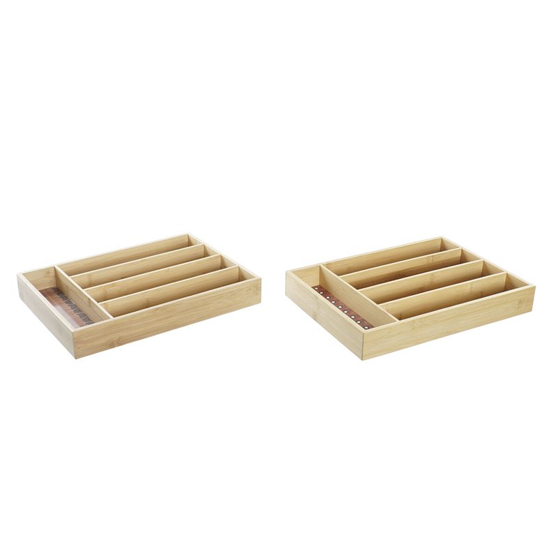 Range-Couverts DKD Home Decor Bambou Colonial Africain 25,5 x 35,5 x 5 cm (2 Unités)