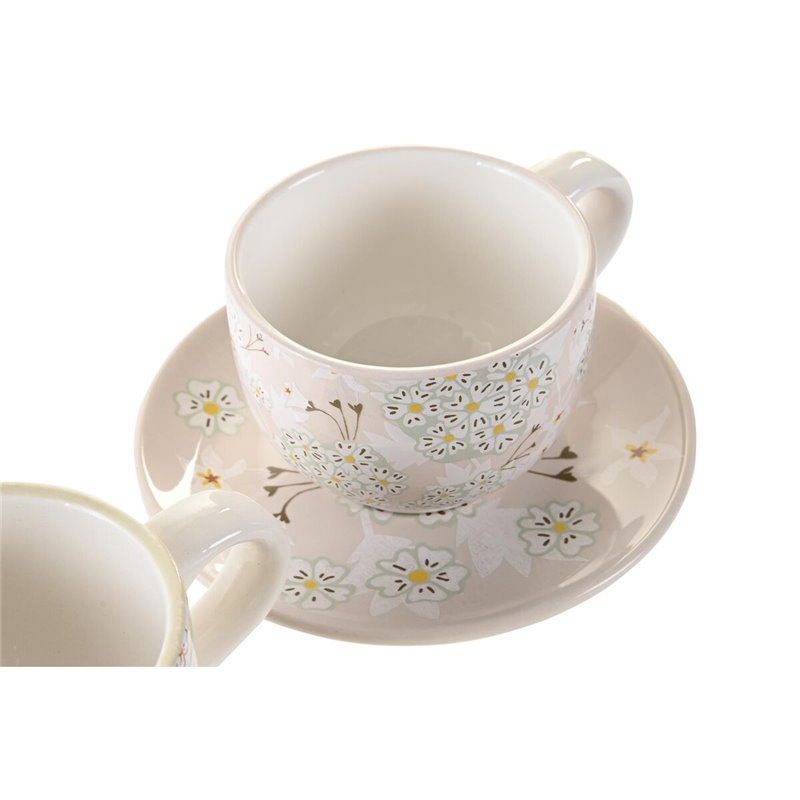 Image secondaire de Ensemble de tasses à café DKD Home Decor Vert Beige Métal Dolomite 180 ml