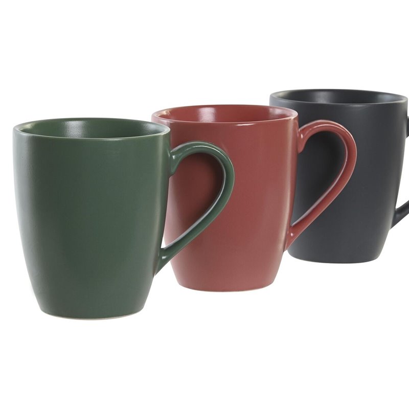 Image secondaire de Ensemble de 4 mugs DKD Home Decor Vert Rose Gris foncé Grès 300 ml 19 x 13 x 31 cm