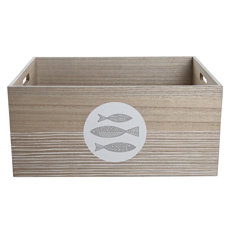 Image secondaire de Boîte Décorative DKD Home Decor Naturel Bois MDF Spirales méditerranéen 50 x 40 x 22,5 cm