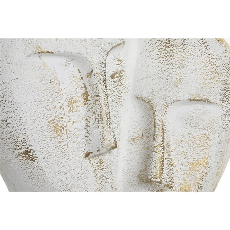 Image secondaire de Figurine Décorative DKD Home Decor 23 x 10 x 30 cm Visage Doré Aluminium Blanc