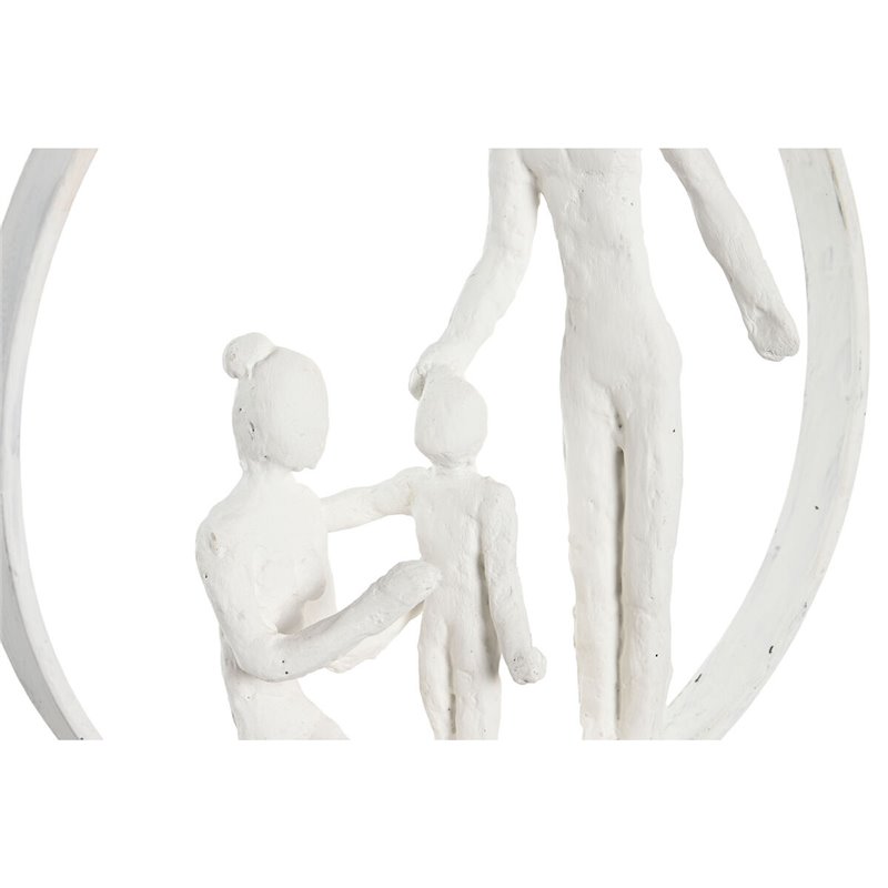 Image secondaire de Figurine Décorative DKD Home Decor 23 x 10 x 27 cm Blanc Résine Bois de manguier Famille