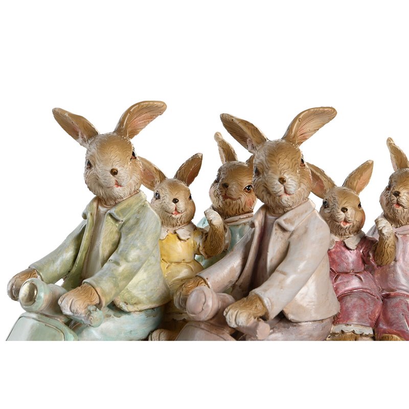 Image secondaire de Figurine Décorative DKD Home Decor 17 x 7 x 15,5 cm Rose Lapin Vert (2 Unités)