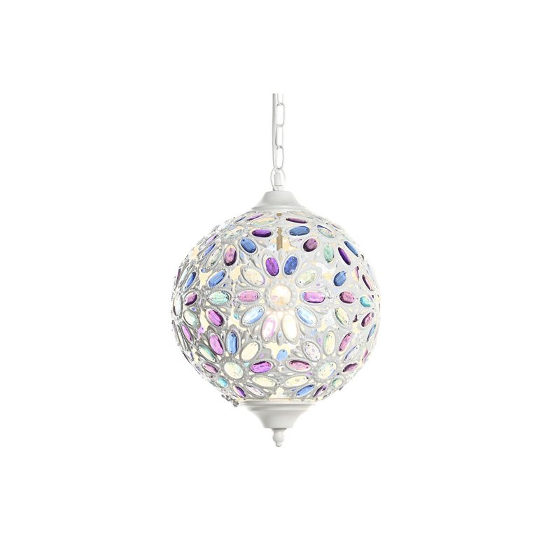 Image secondaire de Suspension DKD Home Decor 28 x 28 x 44 cm Métal Blanc Multicouleur 50 W