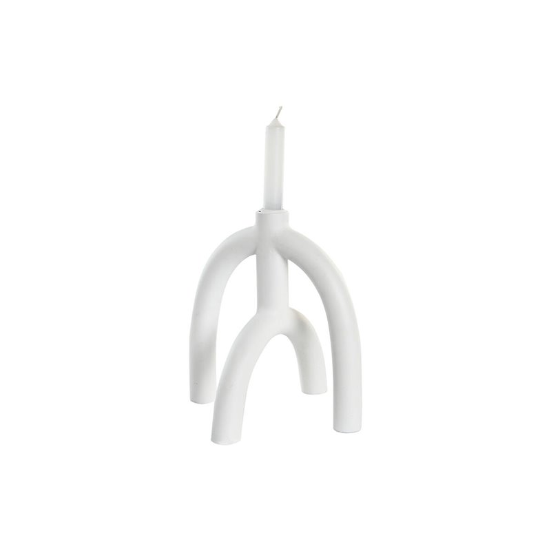 Image secondaire de Pot à Bougie DKD Home Decor Scandi 21,5 x 21,5 x 23 cm Blanc Résine