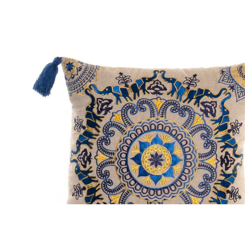 Image secondaire de Coussin DKD Home Decor Orange Bleu ciel Blue marine Mandala 40 x 10 x 40 cm (3 Pièces)