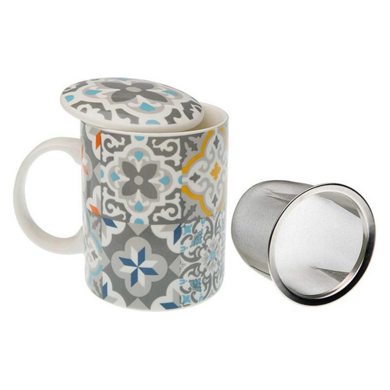 Tasse avec filtre pour infusions Versa Alfama Porcelaine Grès (8 x 10 x 8 cm)