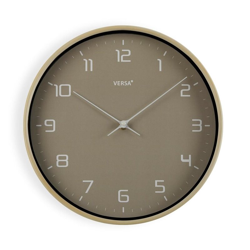 Horloge Murale Versa Gris Bois 30,5 x 4,3 x 30,5 cm Quartz Polyuréthane