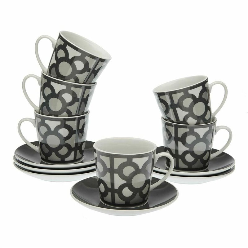 Set de 6 Tasses à Thé avec Soucoupe Versa Urbana Porcelaine 9 x 14 x 14 cm 10,5 x 8 x 6 cm 14 x 14 x 2 cm