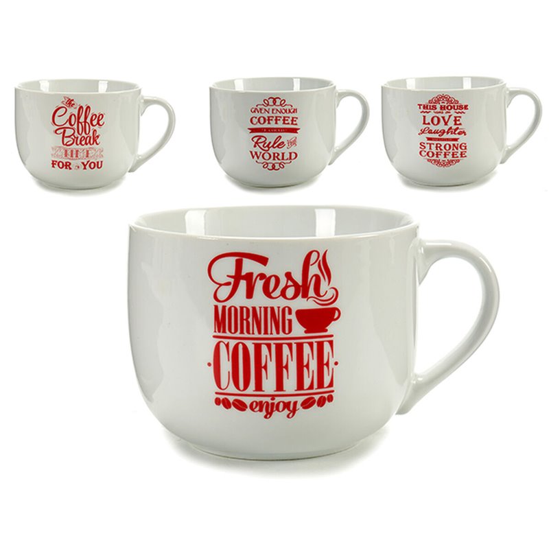 Image secondaire de Tasse Coffee Porcelaine Rouge Blanc 500 ml 24 Unités