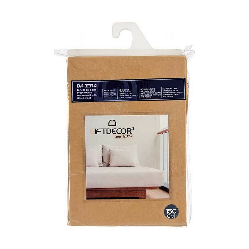 Image secondaire de Drap housse 150 cm Beige (12 Unités)