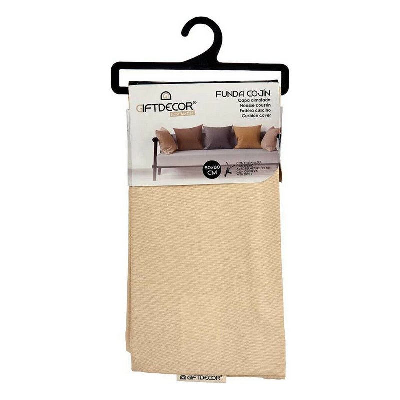 Image secondaire de Housse de coussin 60 x 0,5 x 60 cm Beige (12 Unités)