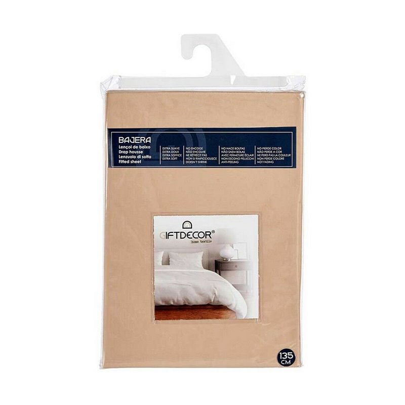 Image secondaire de Drap housse 135 cm Beige (12 Unités)