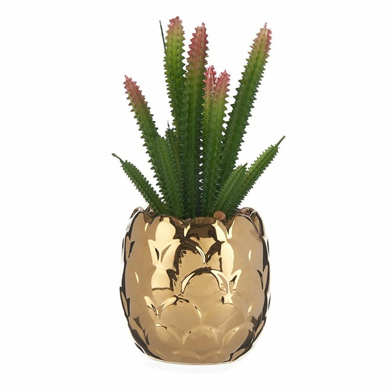 Image secondaire de Plante décorative Céramique Doré Cactus Vert Plastique 6 Unités