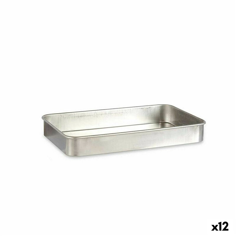 Plat à gratin 32 x 7 x 51,5 cm Argenté Aluminium 12 Unités