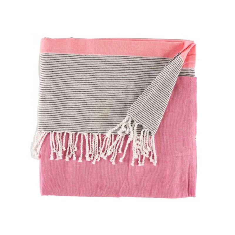 Image secondaire de Foulard multi-usages Rayures 160 x 200 cm Rose (12 Unités)