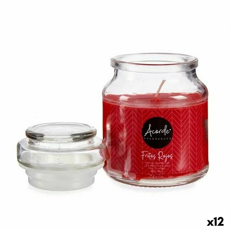 Bougie Parfumée Fruits rouges 7 x 10 x 7 cm (12 Unités)