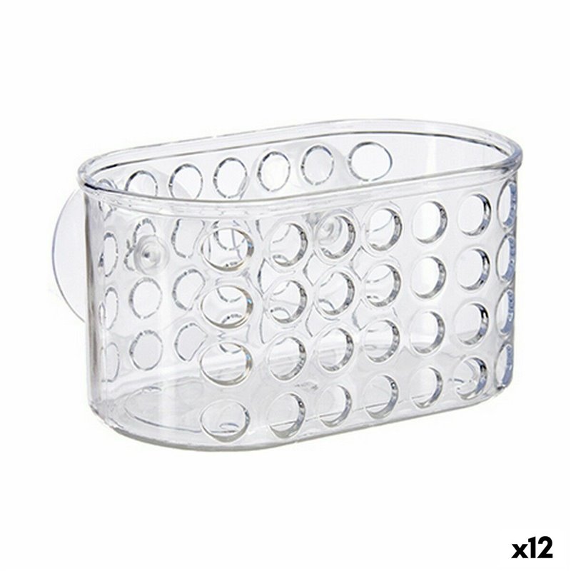 Rangement de douche 15,8 x 8,5 x 8 cm Transparent PVC polystyrène (12 Unités)