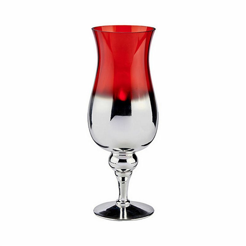 Image secondaire de Bougeoir Verre Rouge Argenté 13 x 35 x 13 cm (6 Unités)