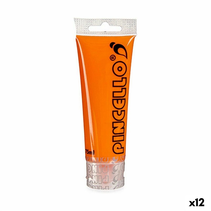 Peinture acrylique 75 ml Orange (12 Unités)