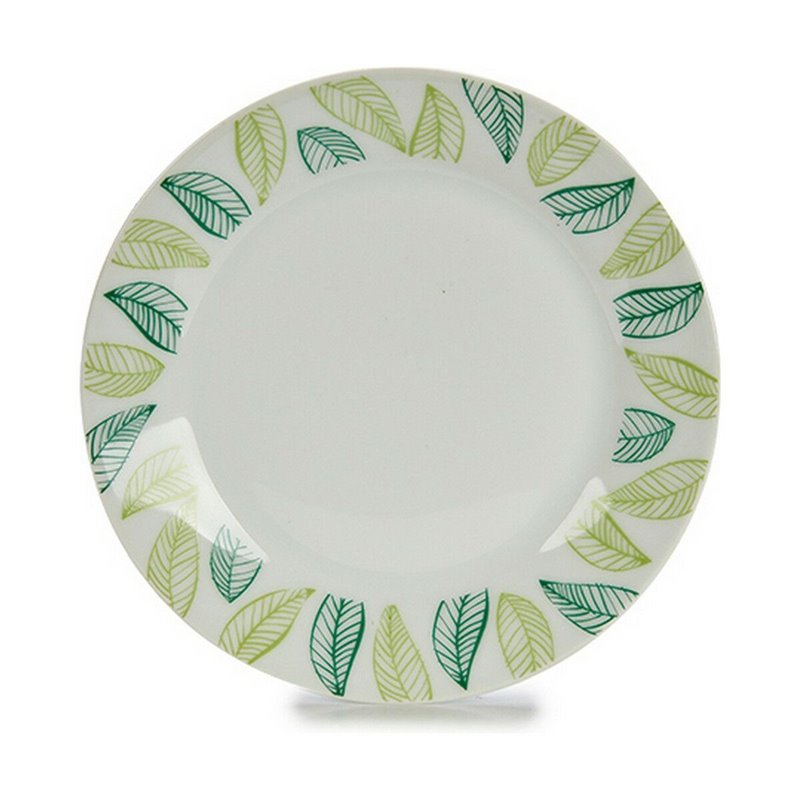 Image secondaire de Assiette à dessert Volets Blanc Vert Ø 19 cm Porcelaine (10 Unités)