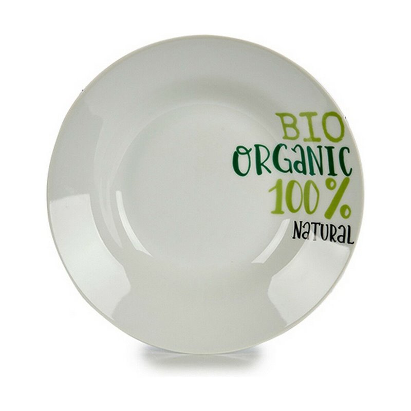 Image secondaire de Assiette creuse Organic Blanc Vert Ø 20,6 cm Porcelaine (10 Unités)