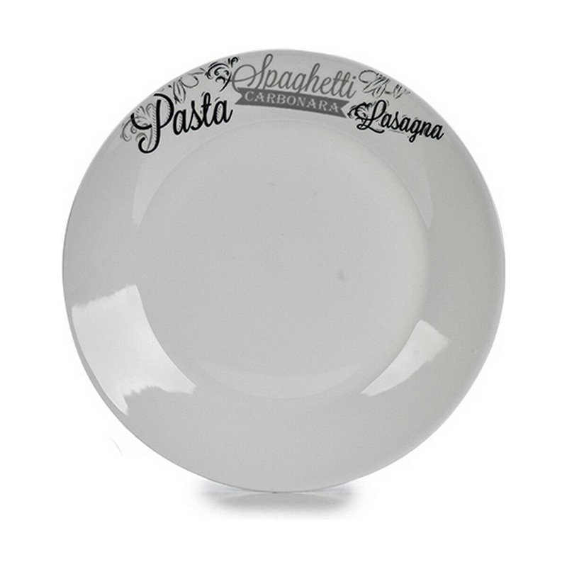 Image secondaire de Assiette plate Ø 24,4 cm Noir Blanc Porcelaine Pâtes (10 Unités)