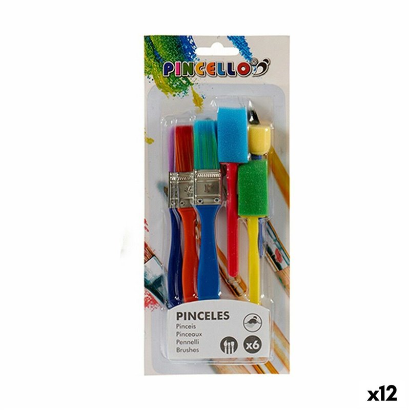 Pinceaux Multicouleur Lot Éponge (12 Unités)